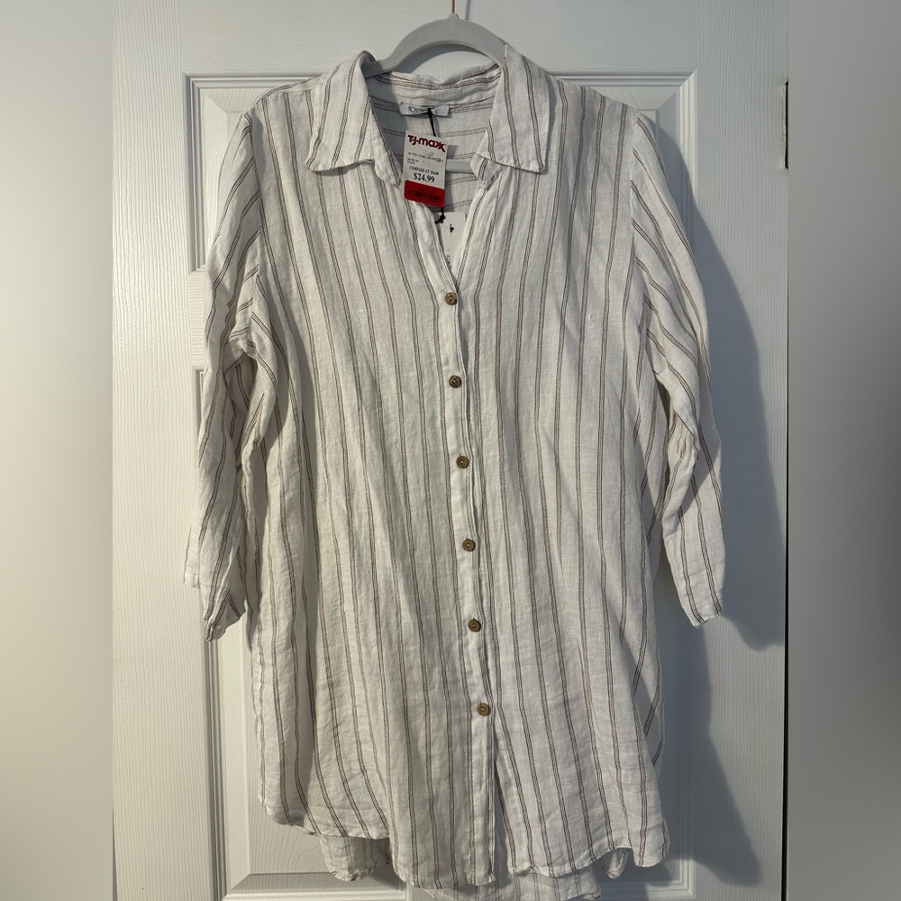 NWT button up linen shirt